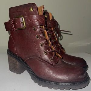 Burgundy Lace Up Boots